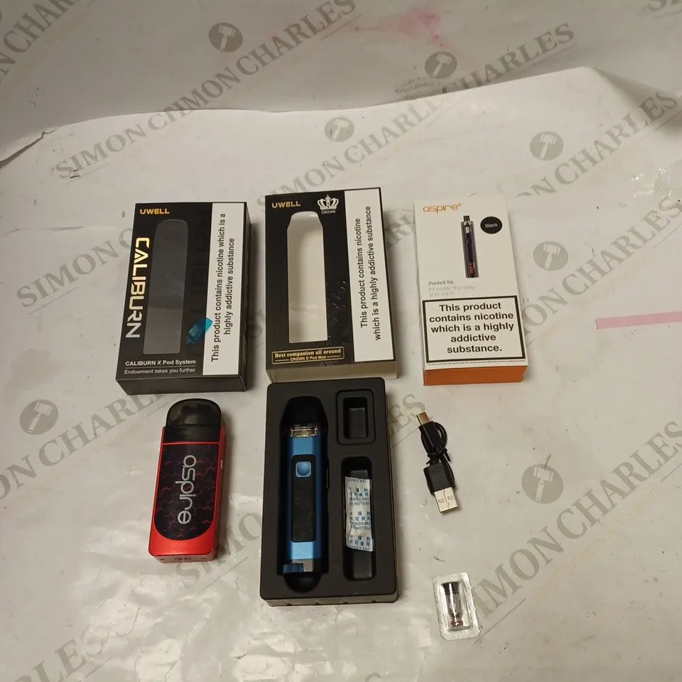 BOXED UWELL D POD MOD X2 PLUS ASPIRE POCKEX KIT AND UNBOXED ASPIRE BP60
