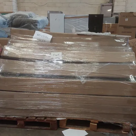PALLET CONTAINING A VERY LARGE QUANTITY OF ASSORTED DESIGNER FURNITURE PARTS INCLUDING: BED PARTS ECT