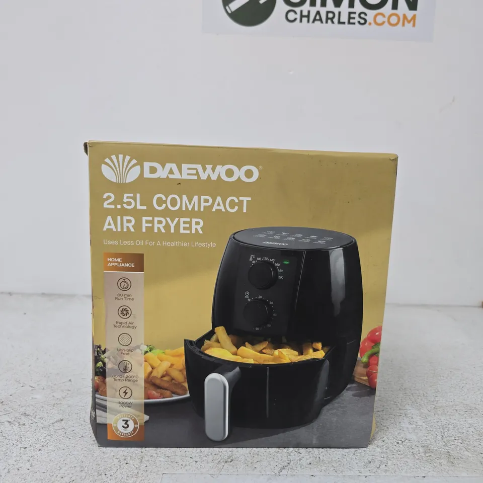 DAEWOO 2.5L COMPACT AIR FRYER – BOXED