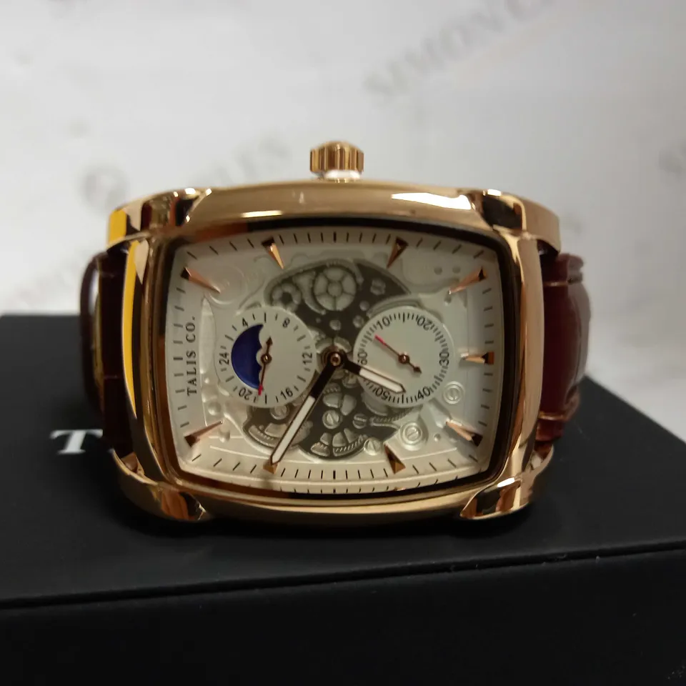 TALIS CO BROWN CROC LEATHER STRAP WRISTWATCH RRP £550