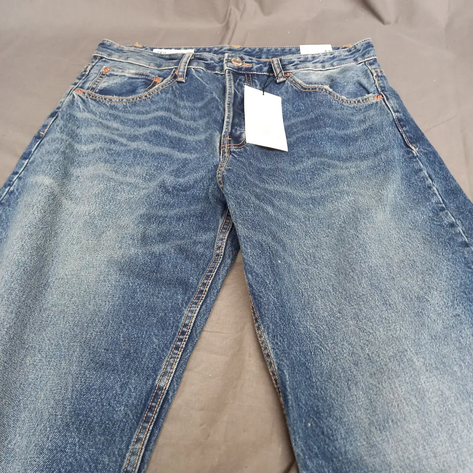 ZARA MID RISE REGULAR LENGTH DENIM TROUSERS - EUR 42