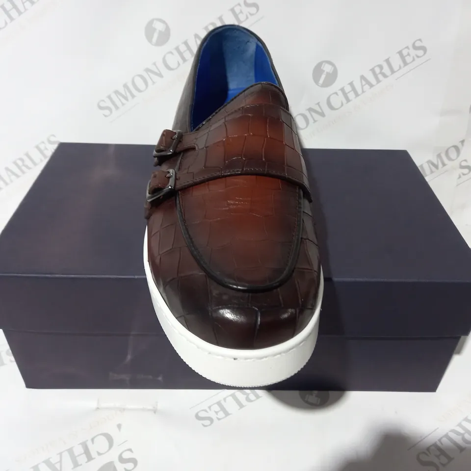BOXED PAIR OF ANDREA NOBILE LOAFERS IN BROWN EU SIZE 46