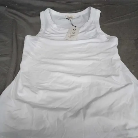 SEASALT CORNWALL WHITE ORGANIC COTTON SLEEVELESS TOP – UK 16