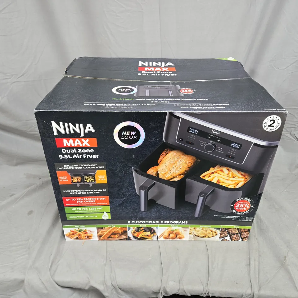 BOXED NINJA MAX DUAL ZONE 9.5L AIR FRYER