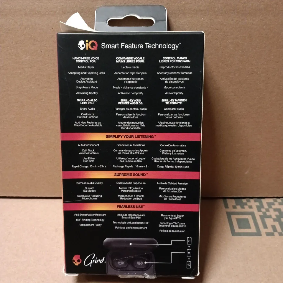 SKULLCANDY GRIND TRUE WIRELESS EARBUDS – BLACK