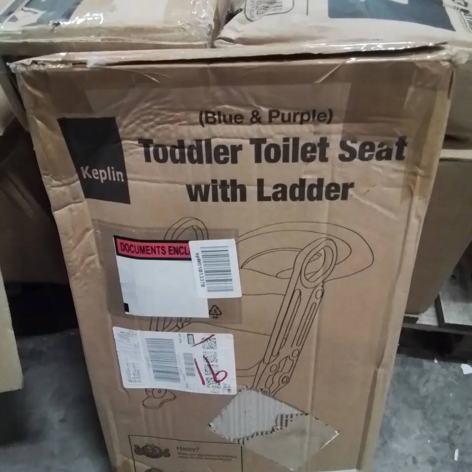 BOXED TODDLER TOILET SEAT WITH LADDER IN BLUE AND PURPLE