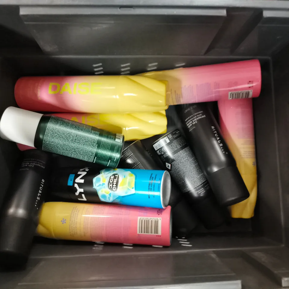 APPROXIMATELY 10 ASSORTED AEROSOLS TO INCLUDE LYNX , DAISE AND RITUALS