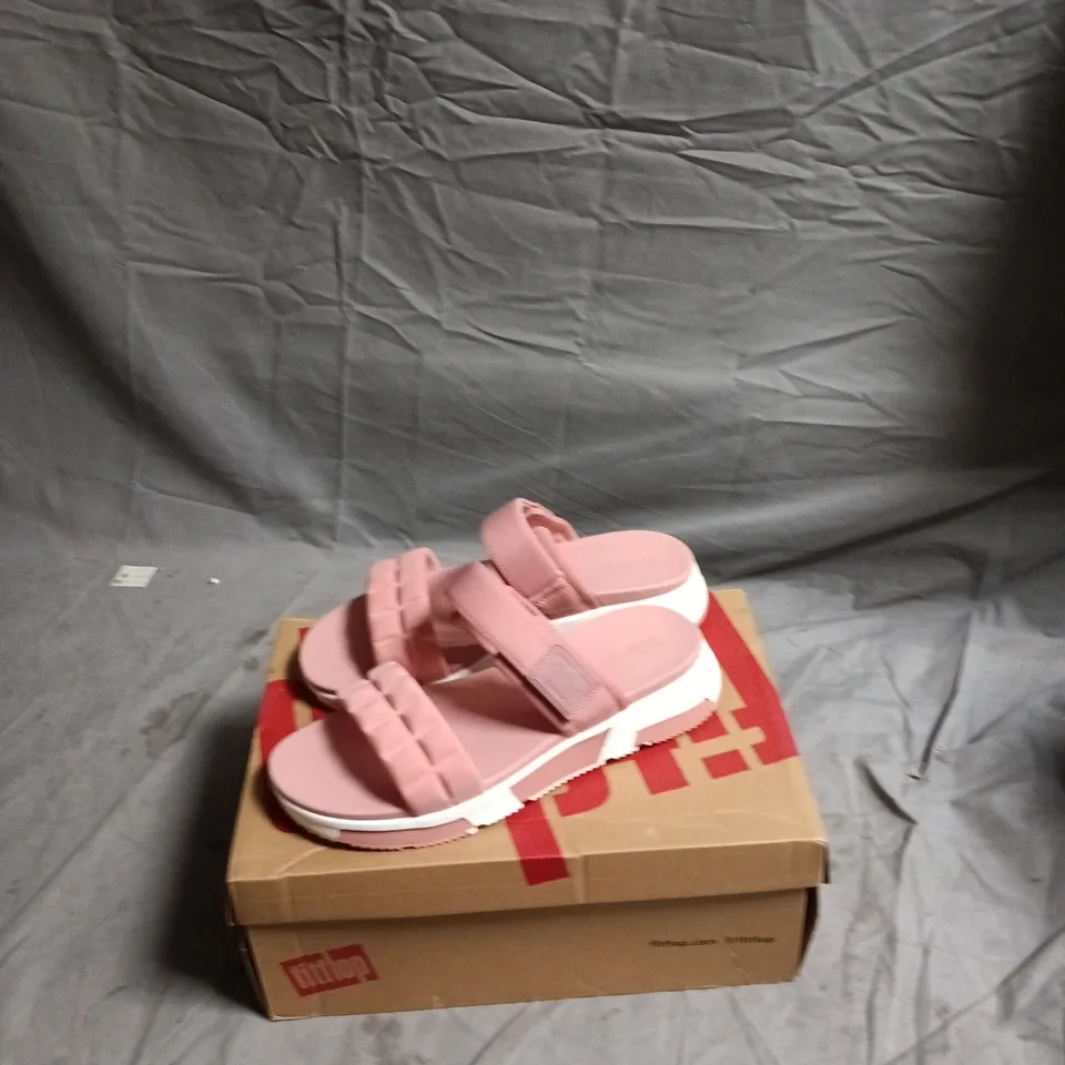 FITFLOP HAYLIE CUBE SLIDE SANDALS – PINK, UK SIZE 6 (WOMEN)