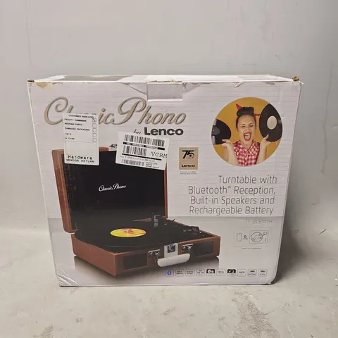 BOXED CLASSIC PHONO BY LENCO TURNTABLE WITH BLUETOOTH RECEPTION TT-120BNWH