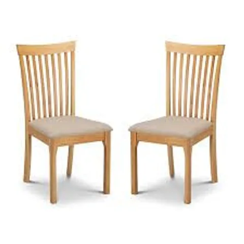 BOXED SET OF 2 JULIAN BOWEN IBSEN DINING CHAIRS - LIGHT OAK (1 BOX)