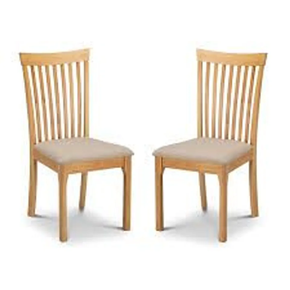 BOXED SET OF 2 JULIAN BOWEN IBSEN DINING CHAIRS - LIGHT OAK (1 BOX)