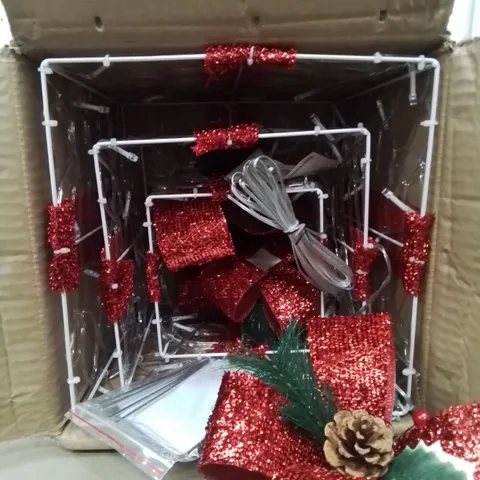 BOX CONTAINING APPROXIMATELY 3 LED LIGHT UP CHRISTMAS PRESENT DECORATIONS.