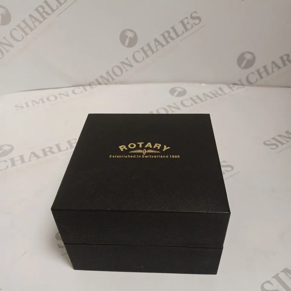 BOXED ROTARY LADIES WHITE & ROSE GOLD DIAL WATCH WITH NECKLACE AND EARRINGS - ROSE GOLD