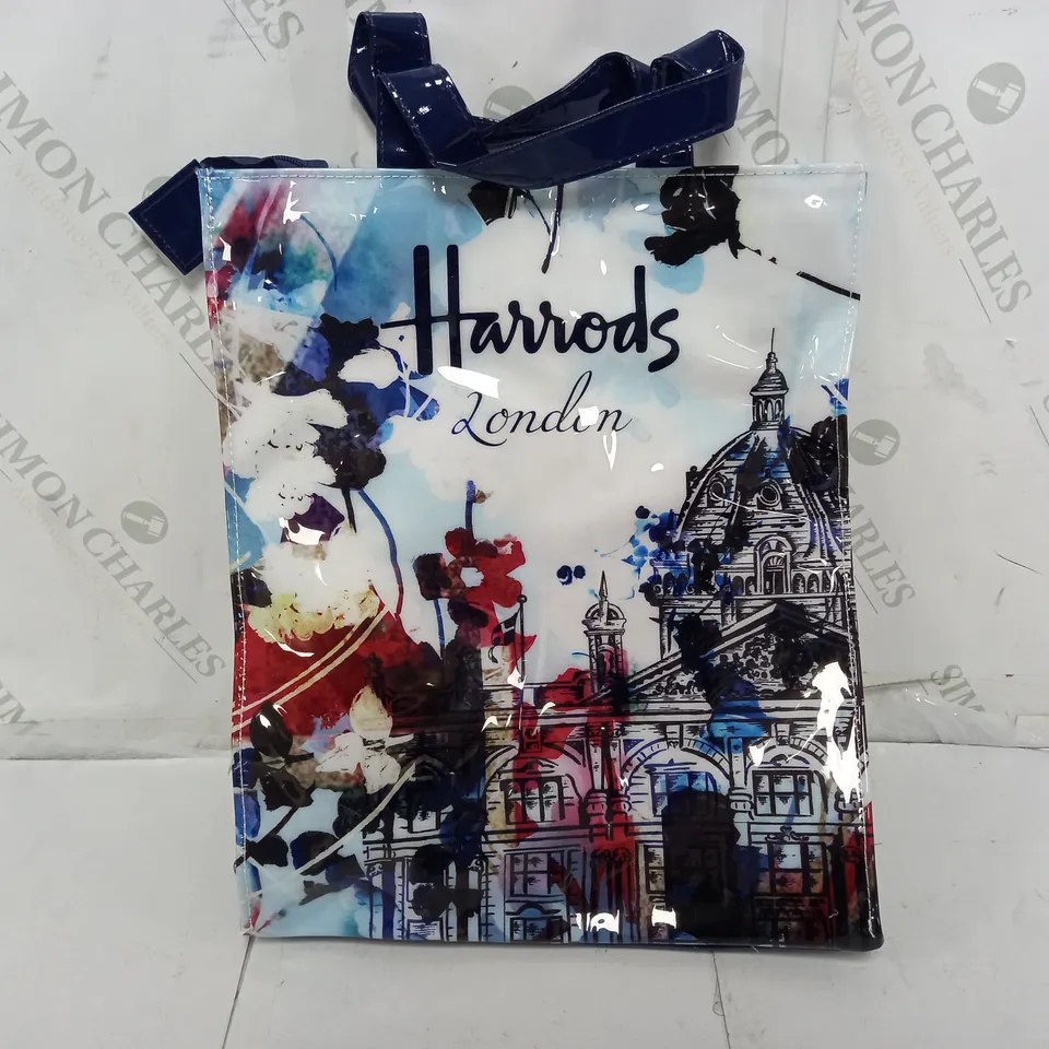 HARRODS LONDON WATERCOLOUR HDS MEDIUM SHOPPER BAG