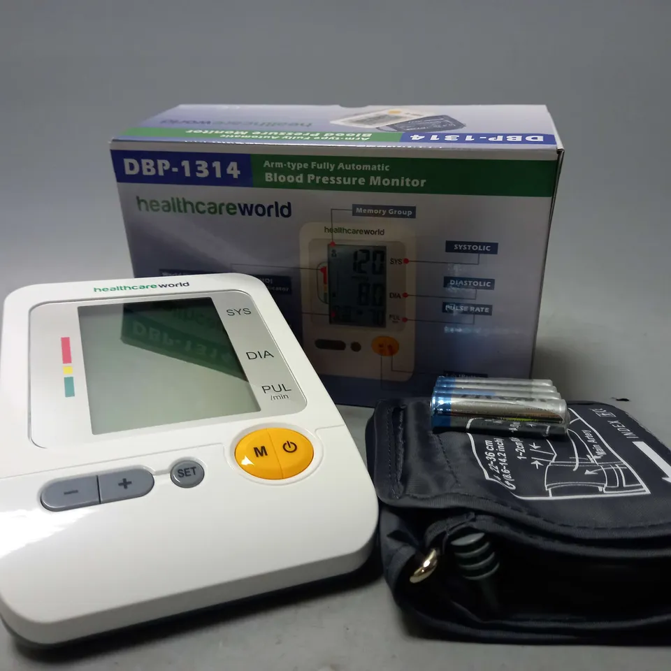 BOXED HEALTHCAREWORLD DBP-1314 BLOOD PRESSURE MONITOR