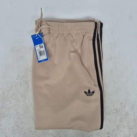 ADIDAS LOOSE TRACK PANTS IN STONE/BLACK SIZE LARGE