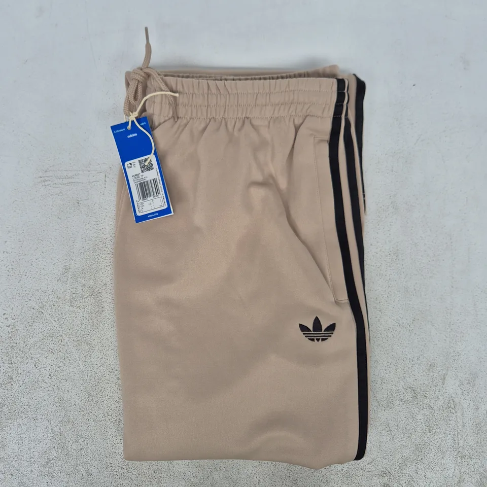 ADIDAS LOOSE TRACK PANTS IN STONE/BLACK SIZE LARGE