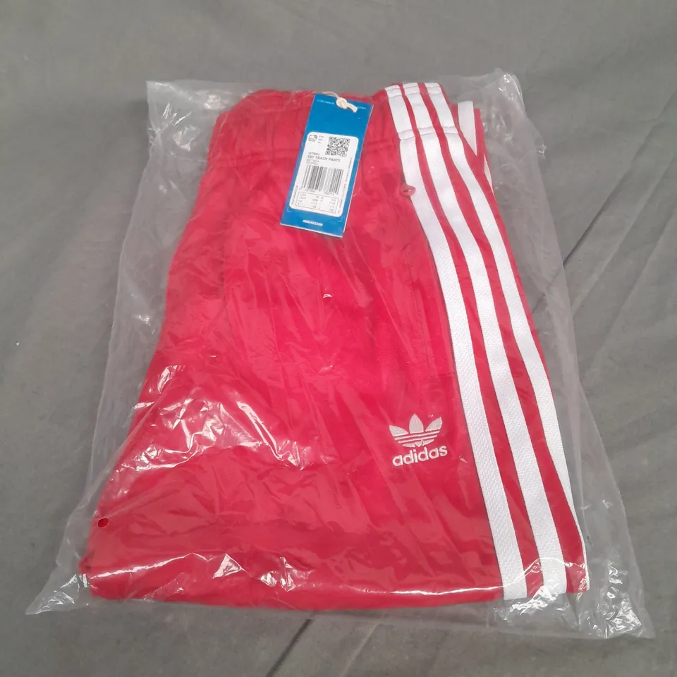 BAGGED ADIDAS STRIPE TRACK PANTS IN RED SIZE 11-12YRS