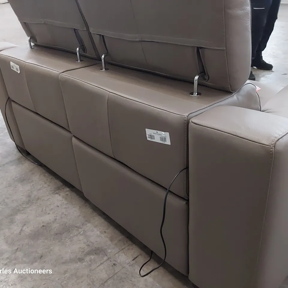 QUALITY ITALIAN DESIGNER RICCARDO POWER RECLINING FOUR SEATER SOFA WITH ADJUSTABLE HEADRESTS GREY 