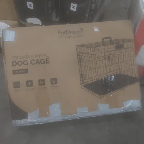 BOXED FUR DREAMS 24" FOLDING METAL DOG CAGE 