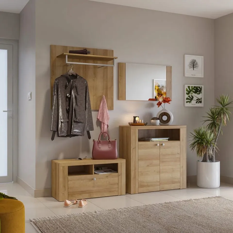 TOUCH WOOD SIOMHA 04 HALLWAY MIRROR W84CM - TEXTURED ENTRYWAY