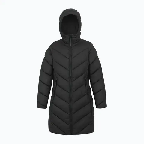 BRAND NEW REGATTA WOMENS ANDIA II LONGLINE PADDED JACKET IN BLACK - SIZE 18