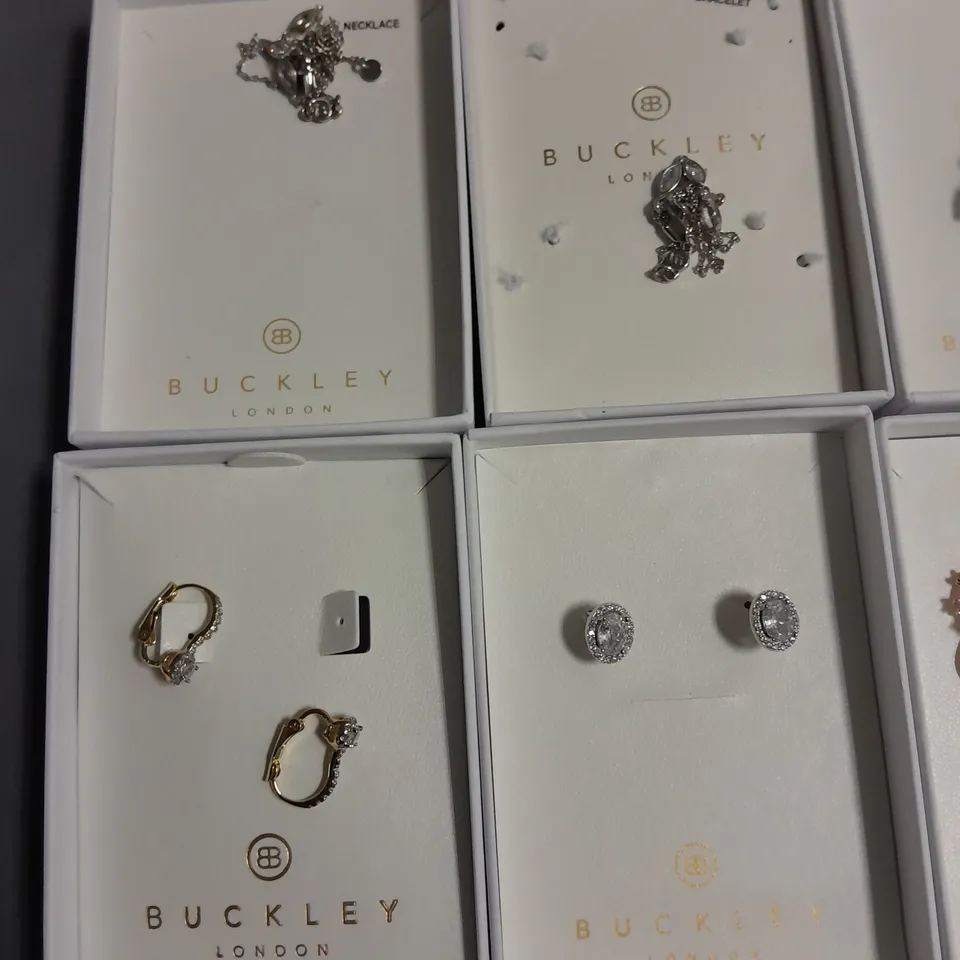 LOT OF 8 ASSORTED BOXED BUCKLEY LONDON JEWELLERY ITEMS