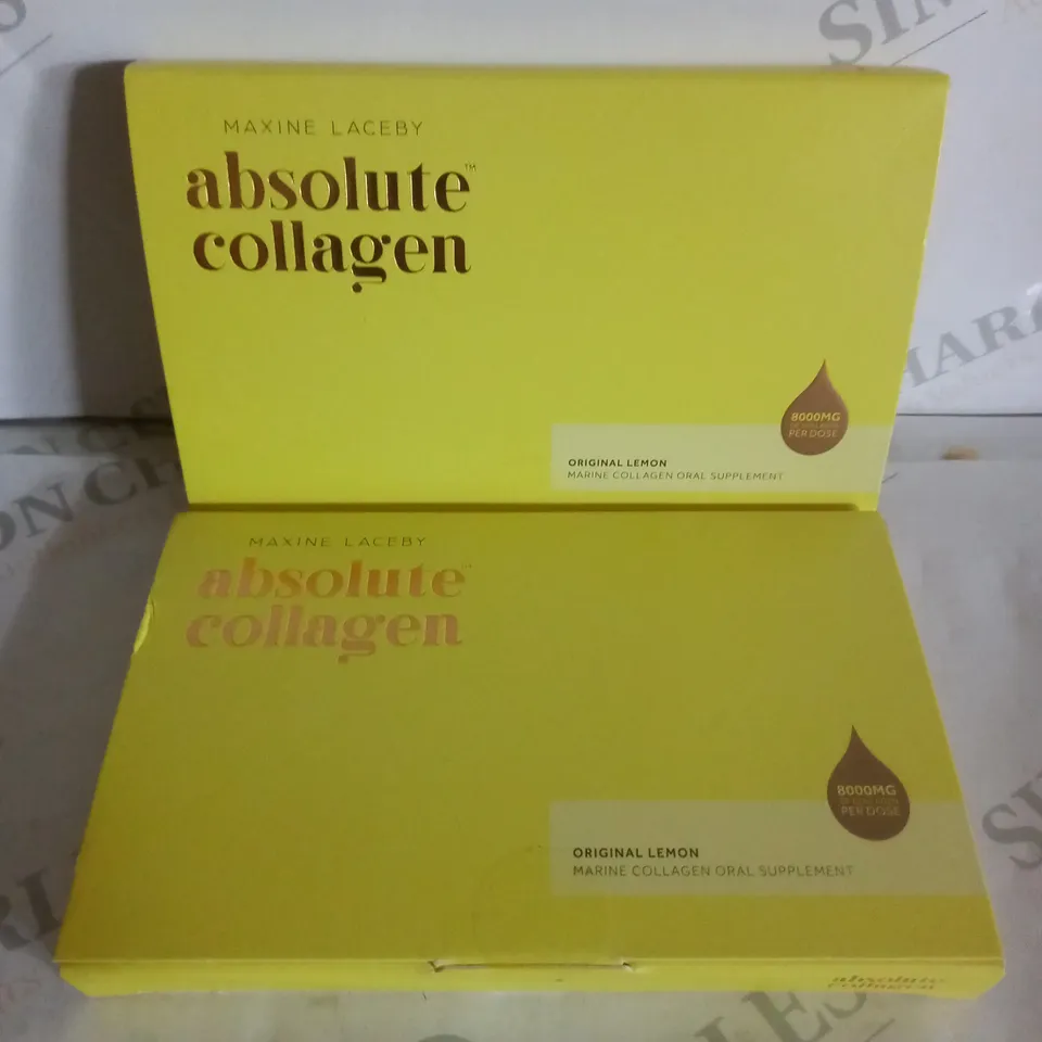 BOX OF 2 MAXINE LACEBY ABSOLUTE COLLAGEN MARINE COLLAGEN ORAL SUPPLEMENTS - ORIGINAL LEMON 