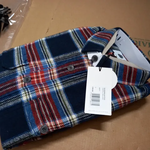 PRETTYGREEN CELESTIAL CHECK SHIRT IN NAVY - S