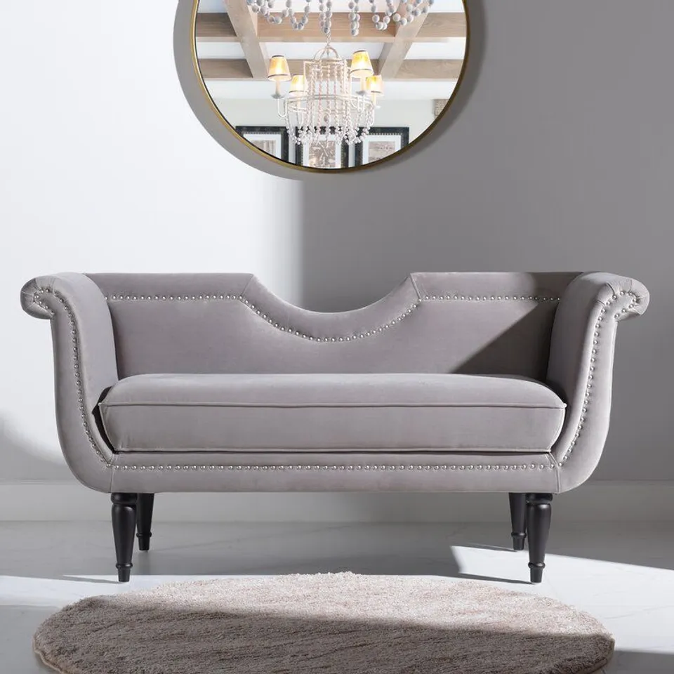 LUNA 59" VELVET GLAM SETTEE WITH BOLSTER