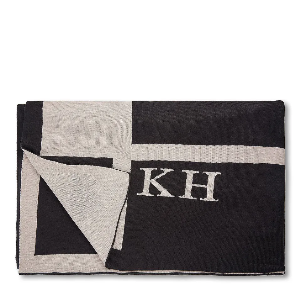 K BY KELLY HOPPEN SIGNATURE LOGO THROW CHARCOAL