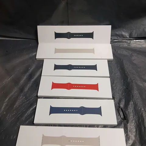 LOT OF 6 APPLE WATCH SPORT BANDS IN ASSORTED COLOURS AND SIZES