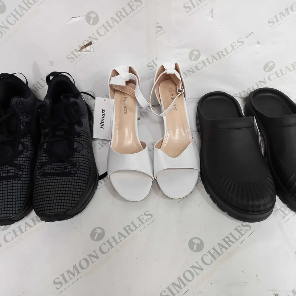 BOX OF APPROXIMATELY 10 ASSORTED PAIRS OF SHOES IN VARIOUS STYLES AND SIZES ,TO INCLUDE WITNESS, HITMARS, ZARA, ETC