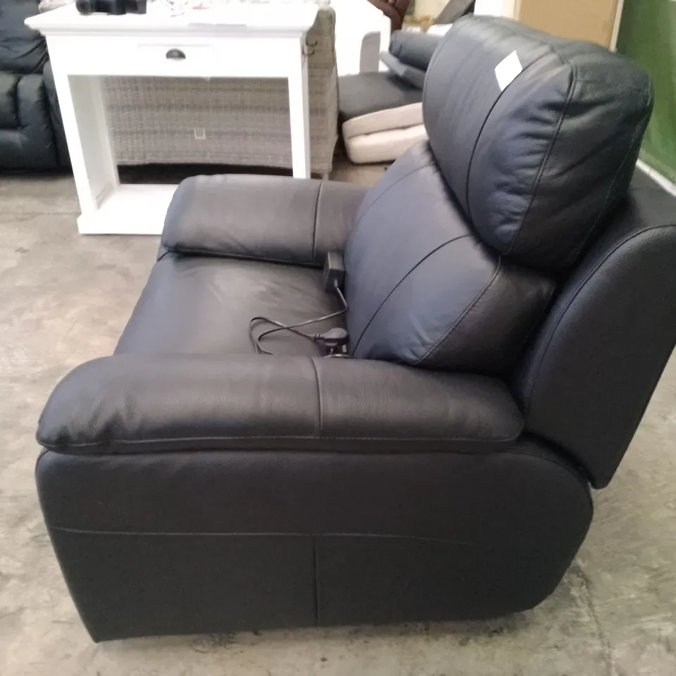 QUALITY ITALIAN DESIGNER PATRIZIO SMALL ARMS ELECTRIC RECLINER CHAIRS - BLACK LEATHER
