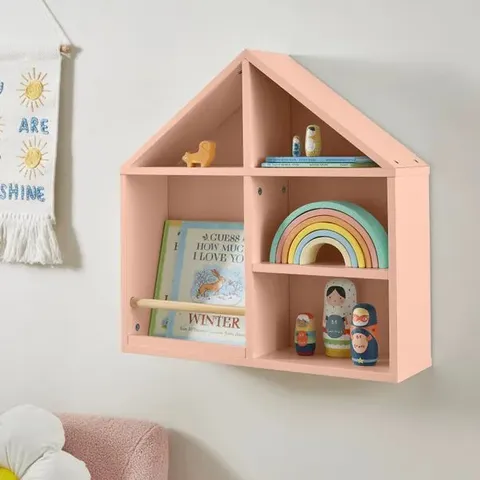 BOXED DAISY HOUSE WALL SHELF - APRICOT (1 BOX)