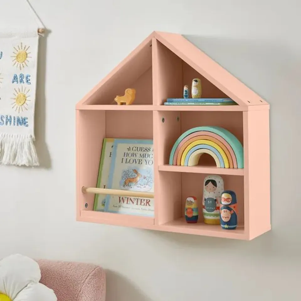 BOXED DAISY HOUSE WALL SHELF - APRICOT (1 BOX)