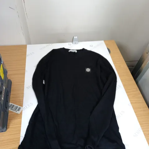 MENS BLACK LONG SLEEVE STONE ISLAND TOP 