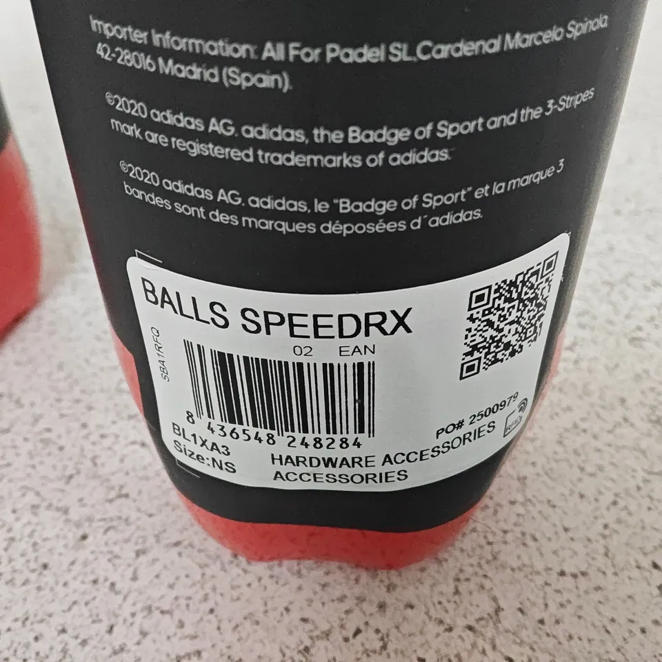 LOT OF 2 ADIDAS SPEEDRX BALLS – PADDLE TENNIS/PADEL BALLS