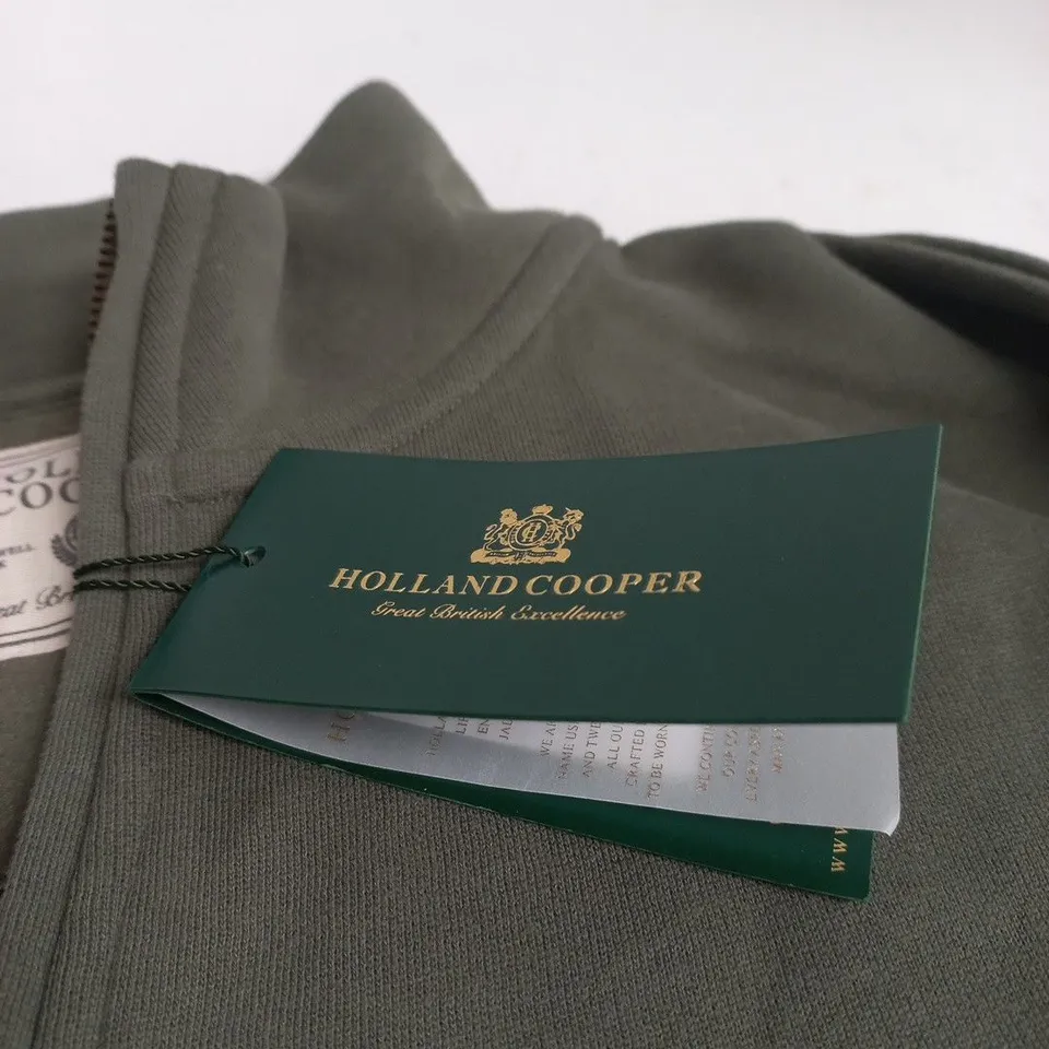 HOLLAND COOPER CLASSIC QUARTER ZIP SWEAT (MEN'S) KHAKI, SIZE S