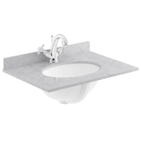 BOXED BAYSWATER BATHROOMS 620mm L x 463mm W MARBLE OVAL SINK (1 BOX)