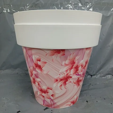 GRUMPY GARDENER SET OF 2 PRINTED PLANTERS - PINK FLORAL