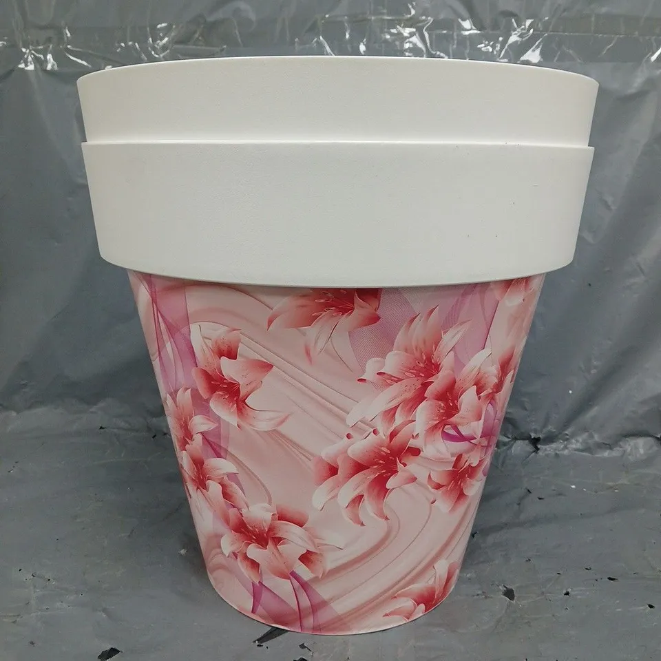 GRUMPY GARDENER SET OF 2 PRINTED PLANTERS - PINK FLORAL