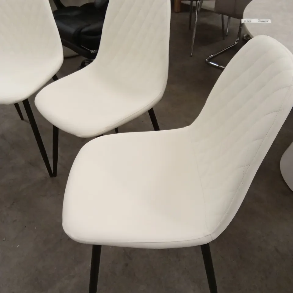 SET OF 4 FAUX LEATHER DINING CHAIRS