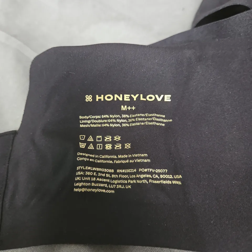 HONEYLOVE M++ BLACK PADDED BRA WITH TAGS