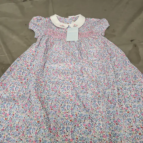 JOJO MAMAN BEBE GIRLS' FLORAL PRINT DRESS WITH WHITE COLLAR AGE 2-3 YEARS