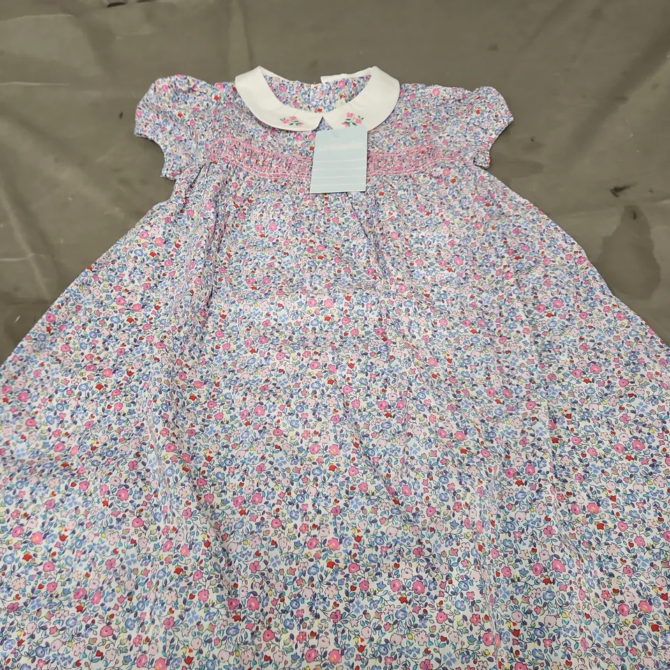 JOJO MAMAN BEBE GIRLS' FLORAL PRINT DRESS WITH WHITE COLLAR AGE 2-3 YEARS