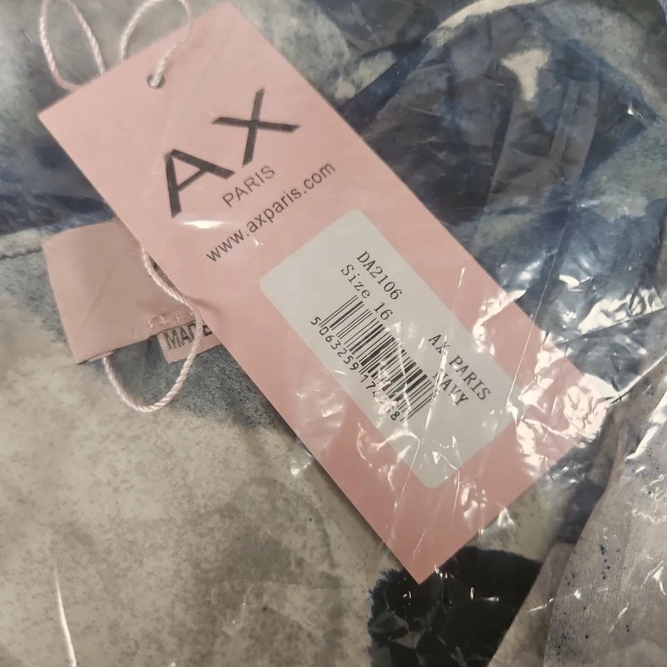 AX PARIS WOMEN'S TIE-DYE DRESS – BLUE & WHITE, SIZE 16 