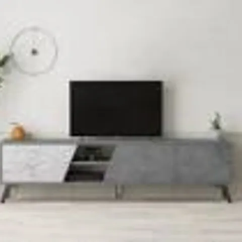 BOXED FIONA TV UNIT RETRO GRI CARRARA