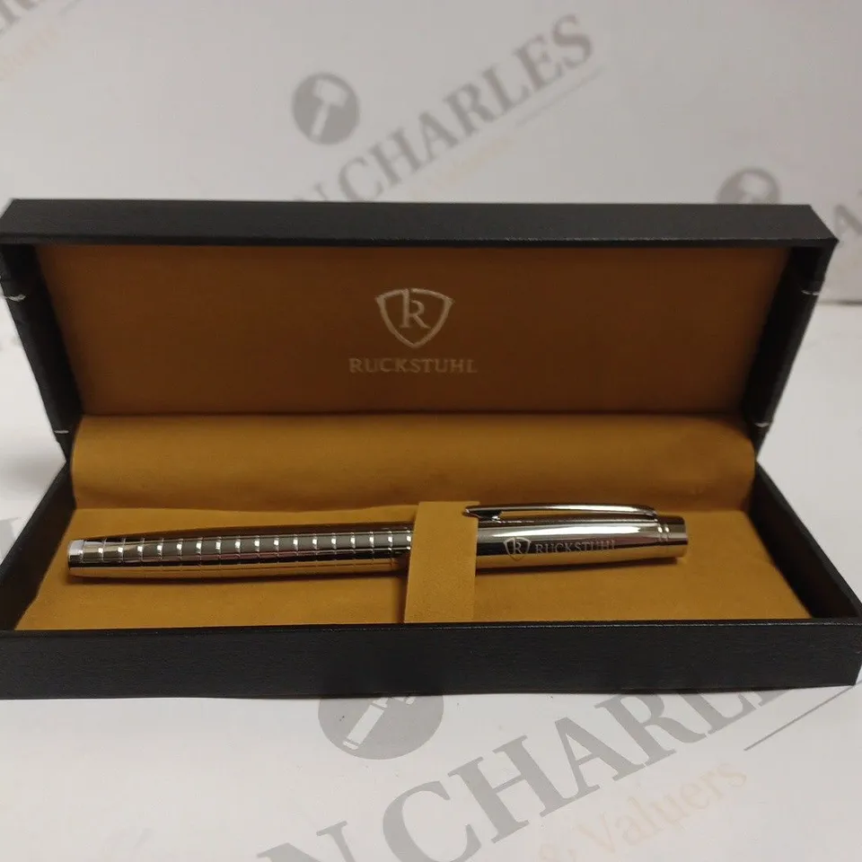 RUCKSTUHL STAINLESS STEEL LUXURY PEN IN GIFT BOX – HAND ASSEMBLED 