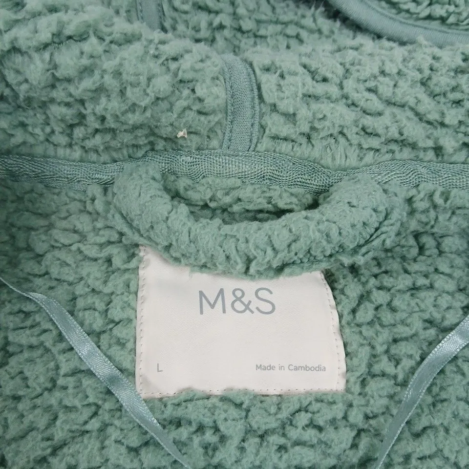 M&S GREEN FLEECE JACKET – UK SIZE L